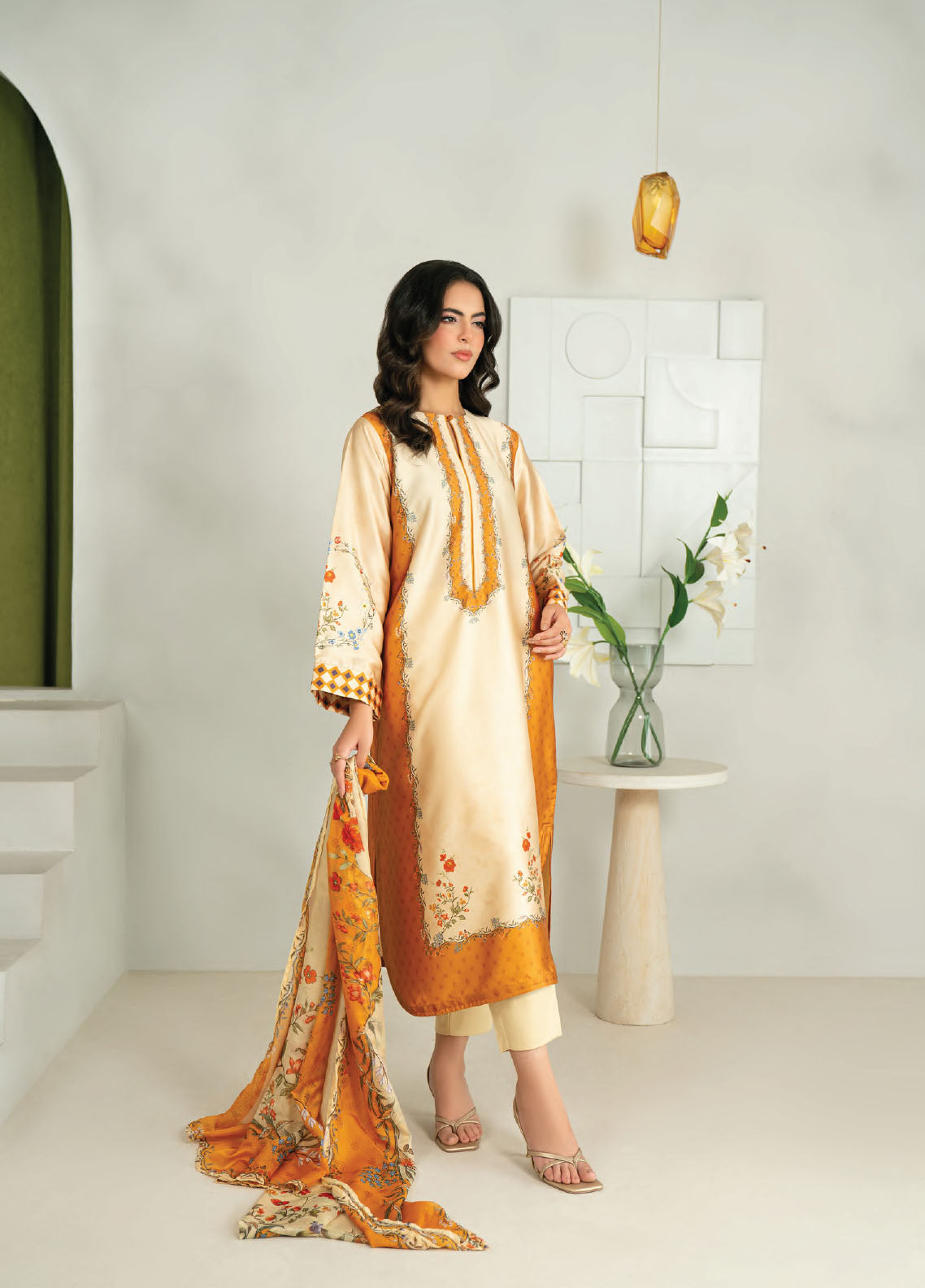 Marine By Rashid Textile Luxury Printed Silk 3 Piece Unstitched Suit RT25LS D-1004 Marine By Rashid Textile Luxury Printed Silk 3 Piece Unstitched Suit RT25LS D-1004