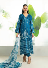 Marine By Rashid Textile Luxury Printed Silk 3 Piece Unstitched Suit RT25LS D-1005