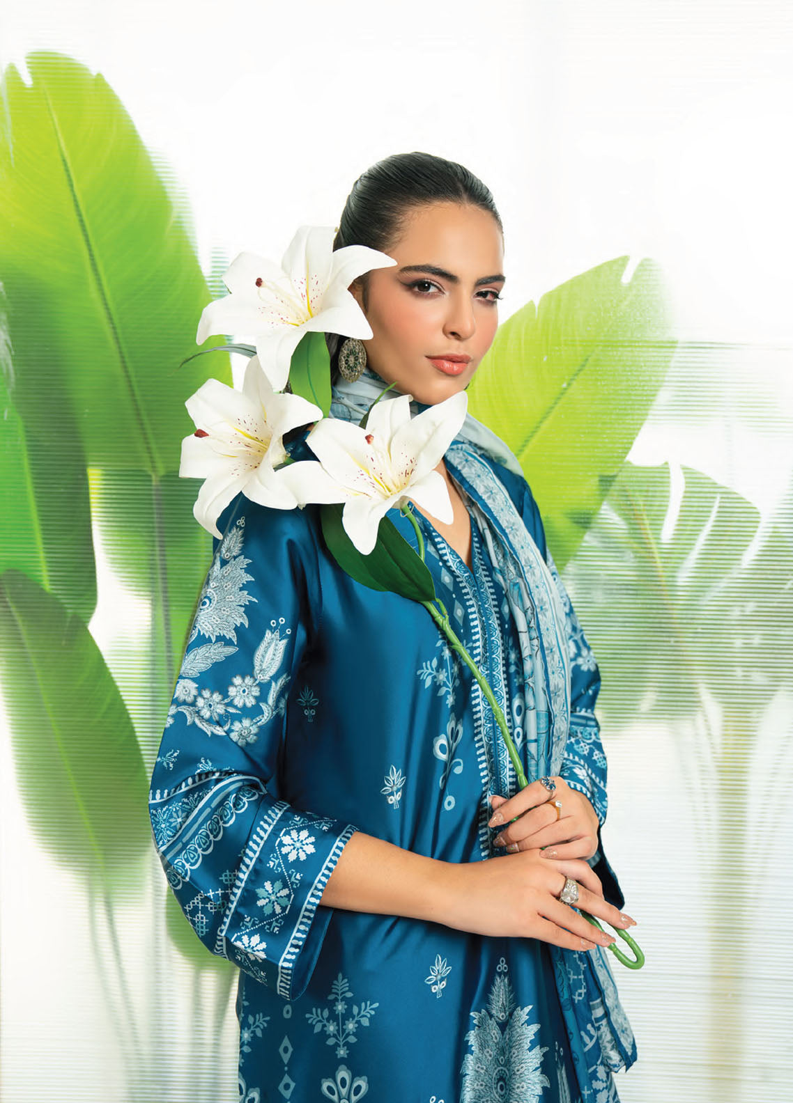 Marine By Rashid Textile Luxury Printed Silk 3 Piece Unstitched Suit RT25LS D-1005 Marine By Rashid Textile Luxury Printed Silk 3 Piece Unstitched Suit RT25LS D-1005