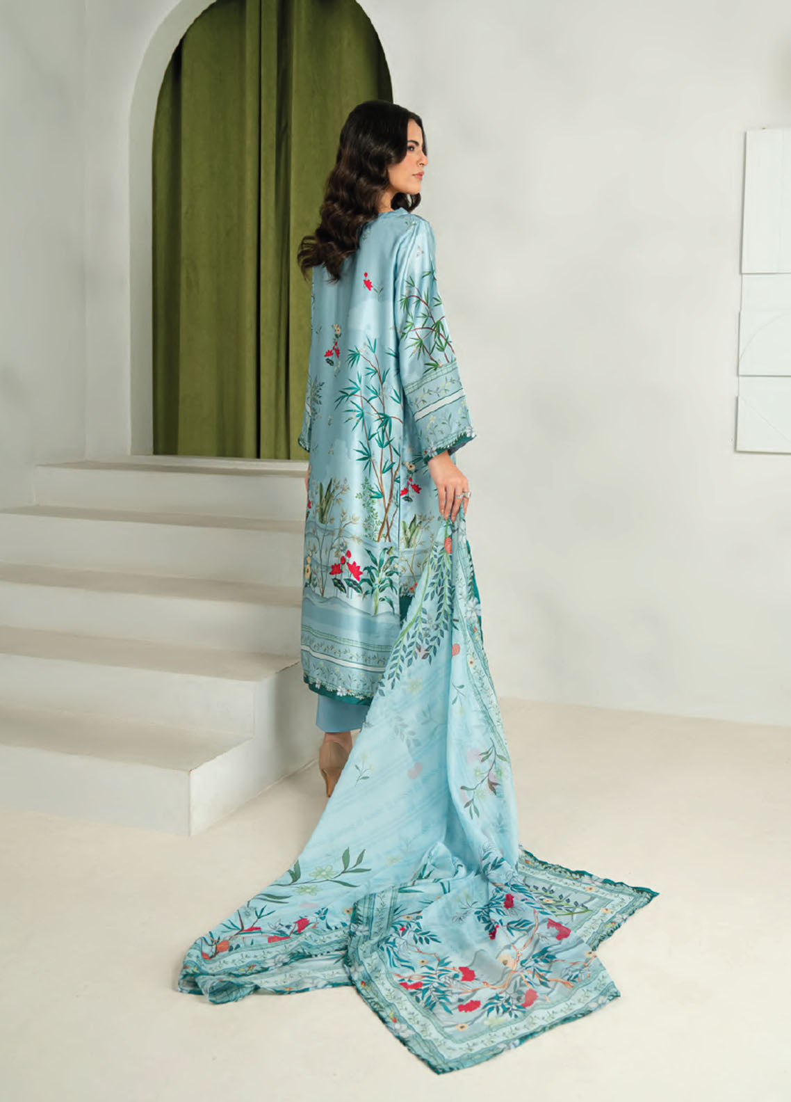 Marine By Rashid Textile Luxury Printed Silk 3 Piece Unstitched Suit RT25LS D-1007 Marine By Rashid Textile Luxury Printed Silk 3 Piece Unstitched Suit RT25LS D-1007