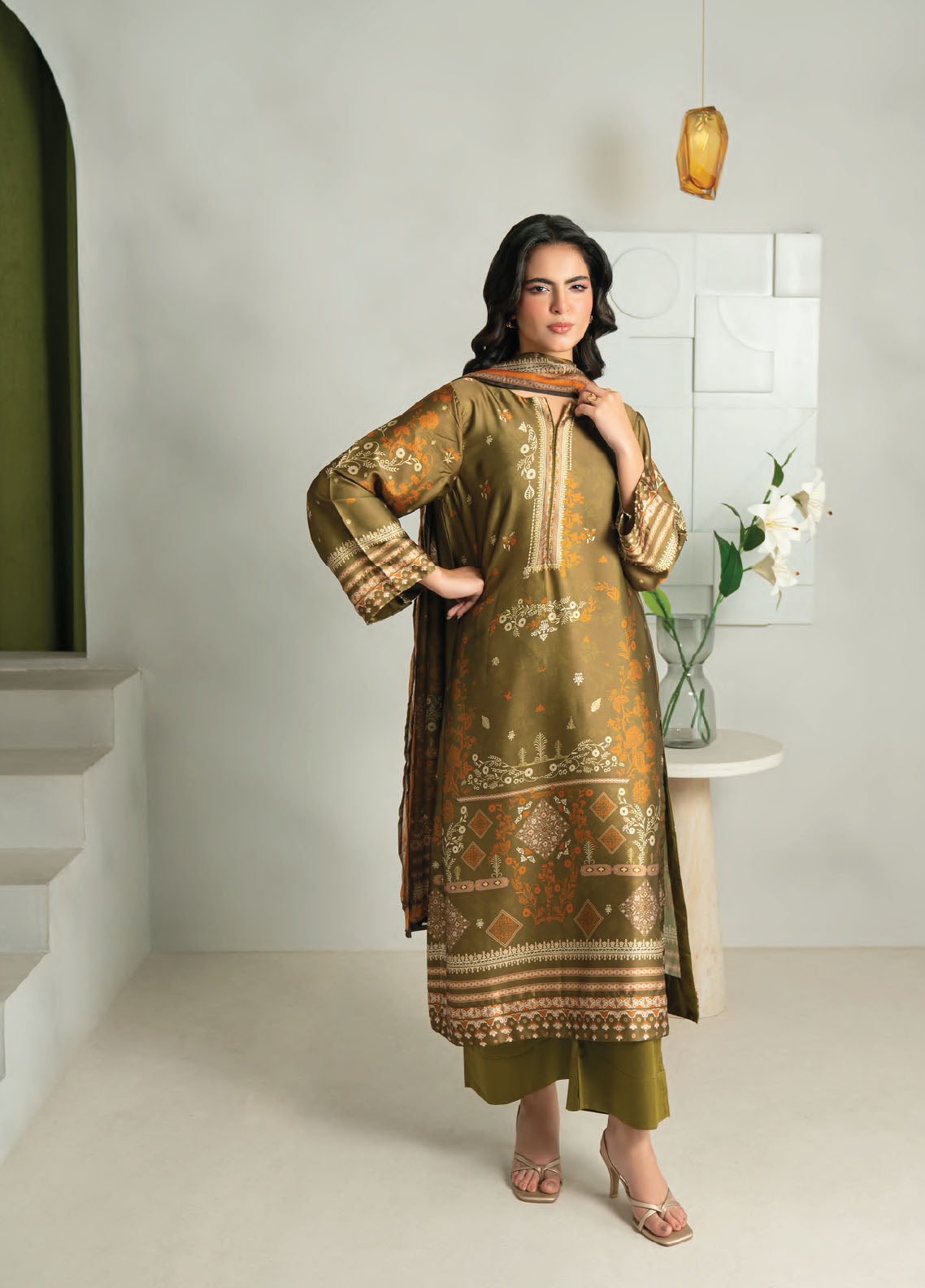 Marine By Rashid Textile Luxury Printed Silk 3 Piece Unstitched Suit RT25LS D-1009 Marine By Rashid Textile Luxury Printed Silk 3 Piece Unstitched Suit RT25LS D-1009