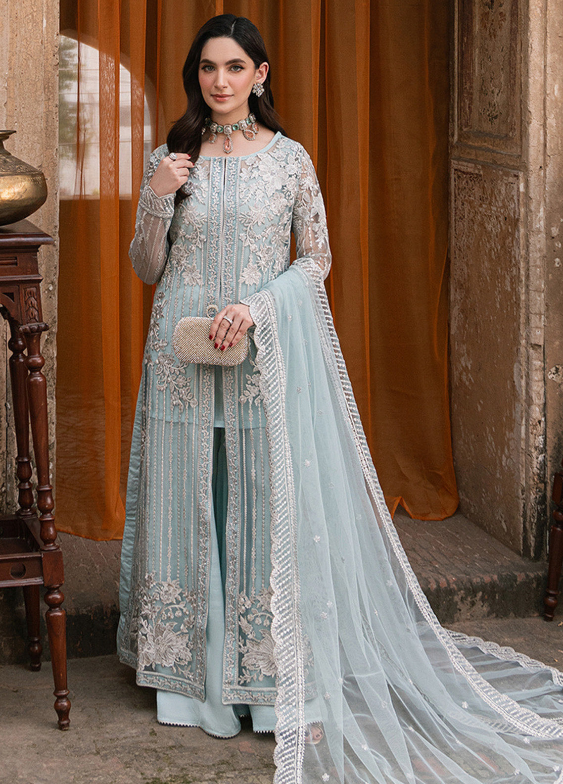 Maya Ali By Azure Embroidered Chiffon 3 Piece Unstitched Suit AZU24MAL D-DREAMY AZURE Maya Ali By Azure Embroidered Chiffon 3 Piece Unstitched Suit AZU24MAL D-DREAMY AZURE