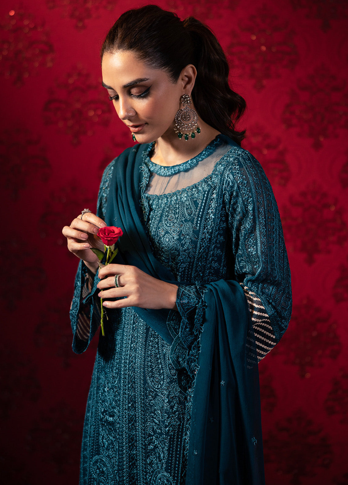 Maya Ali By Azure Embroidered Chiffon 3 Piece Unstitched Suit AZU24MAL D-EMERALD GRACE Maya Ali By Azure Embroidered Chiffon 3 Piece Unstitched Suit AZU24MAL D-EMERALD GRACE