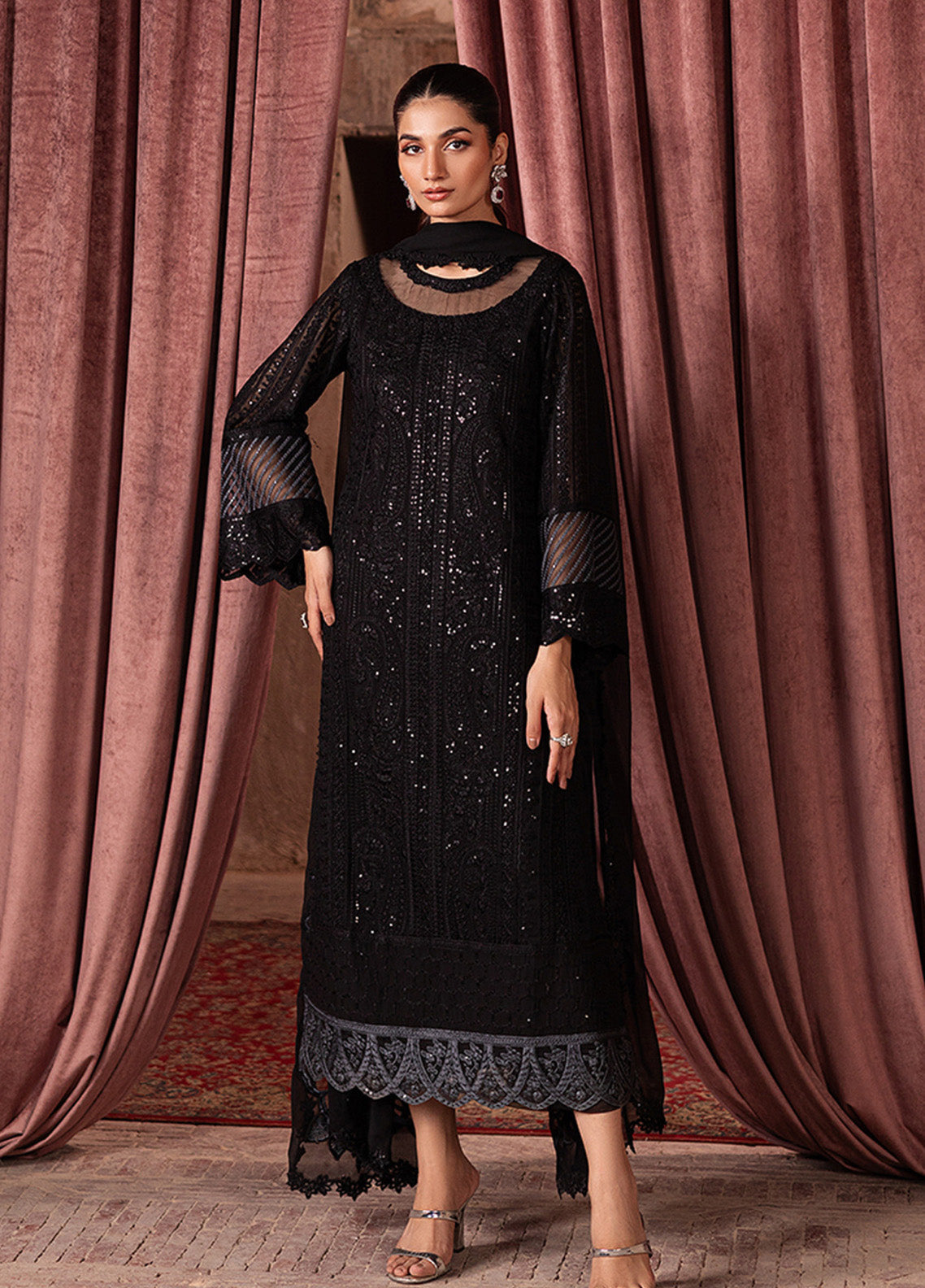 Maya Ali By Azure Embroidered Chiffon 3 Piece Unstitched Suit AZU24MAL D-NOIR MYSTIQUE Maya Ali By Azure Embroidered Chiffon 3 Piece Unstitched Suit AZU24MAL D-NOIR MYSTIQUE