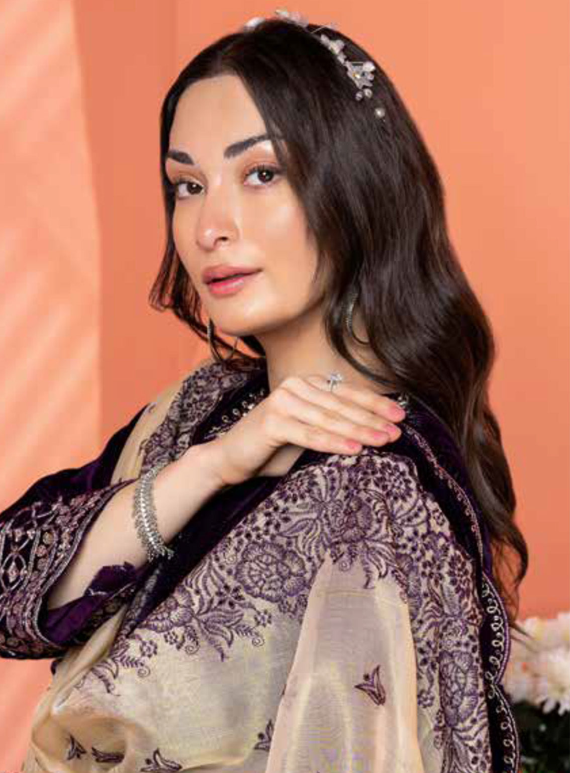 Maya By Schick Embroidered Velvet 3 Piece Unstitched Suit SDH24M D-02 Maya By Schick Embroidered Velvet 3 Piece Unstitched Suit SDH24M D-02