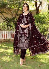 Maya Noor By Schick Embroidered Velvet 3 Piece Unstitched Suit SDH24MN D-01