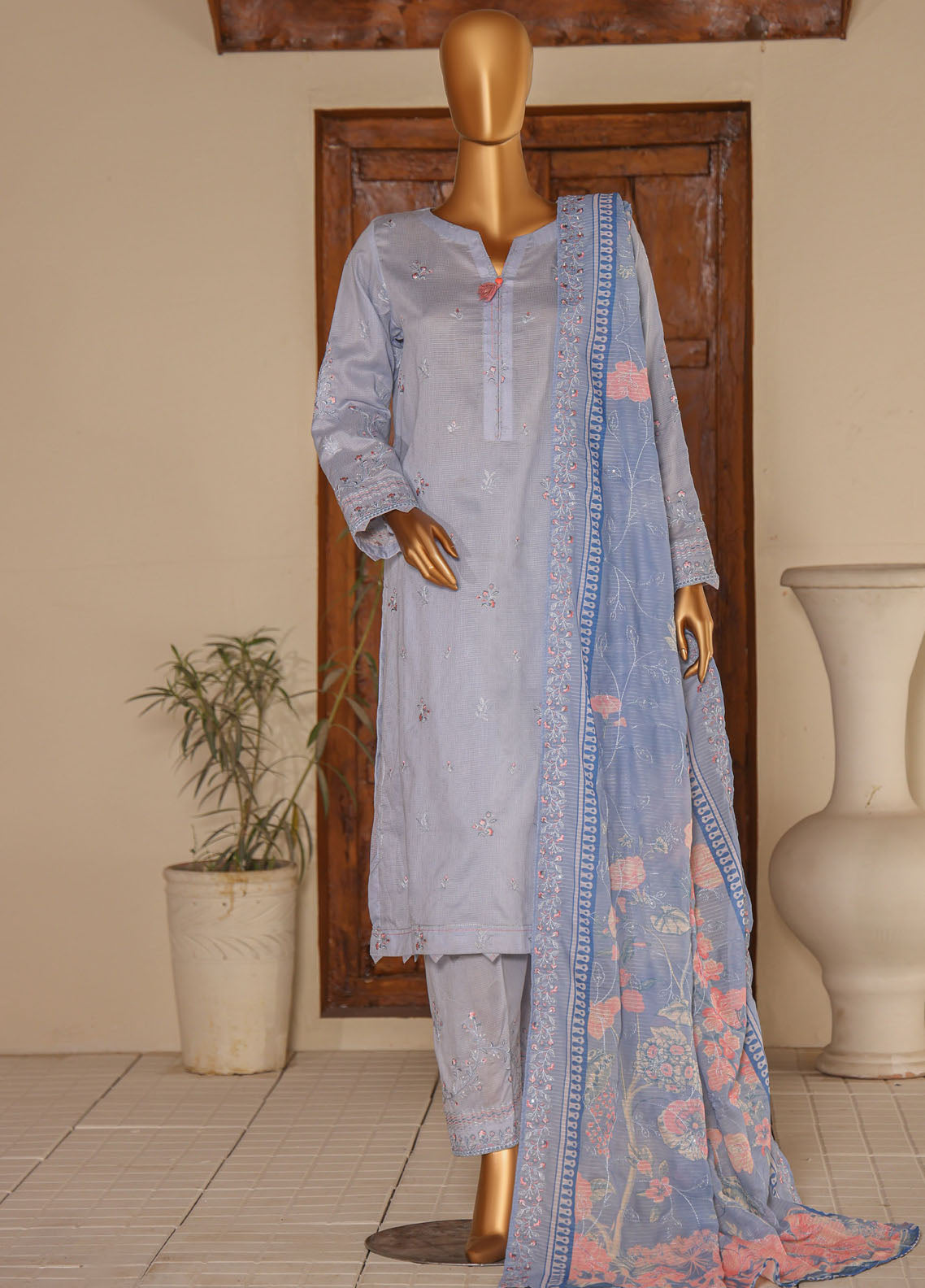 Mayaar By HZ Textiles Embroidered Cotton 3 Piece Unstitched Suit HZ25M D-MEC-02 Mayaar By HZ Textiles Embroidered Cotton 3 Piece Unstitched Suit HZ25M D-MEC-02