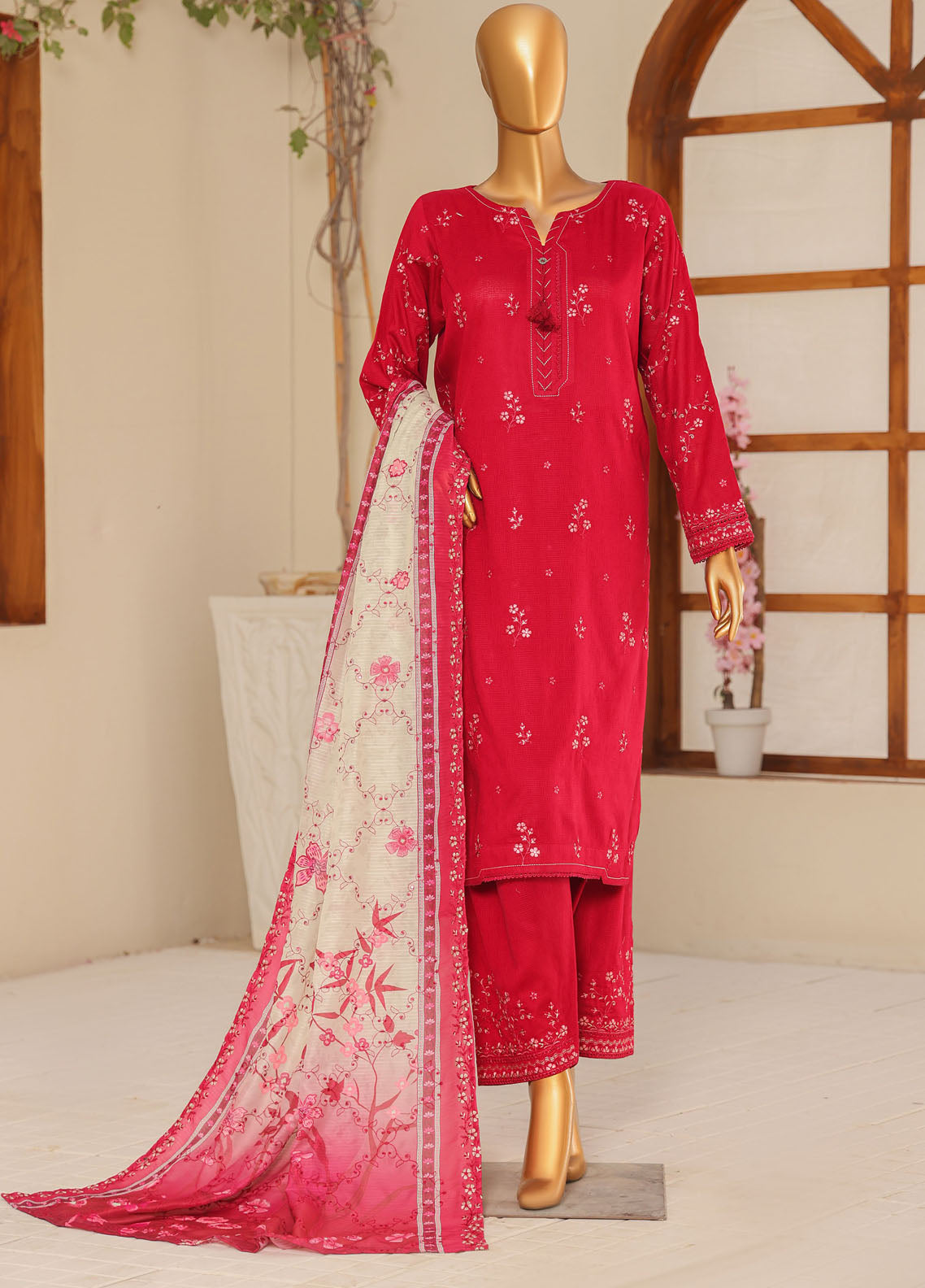 Mayaar By HZ Textiles Embroidered Cotton 3 Piece Unstitched Suit HZ25M D-MEC-05 Mayaar By HZ Textiles Embroidered Cotton 3 Piece Unstitched Suit HZ25M D-MEC-05