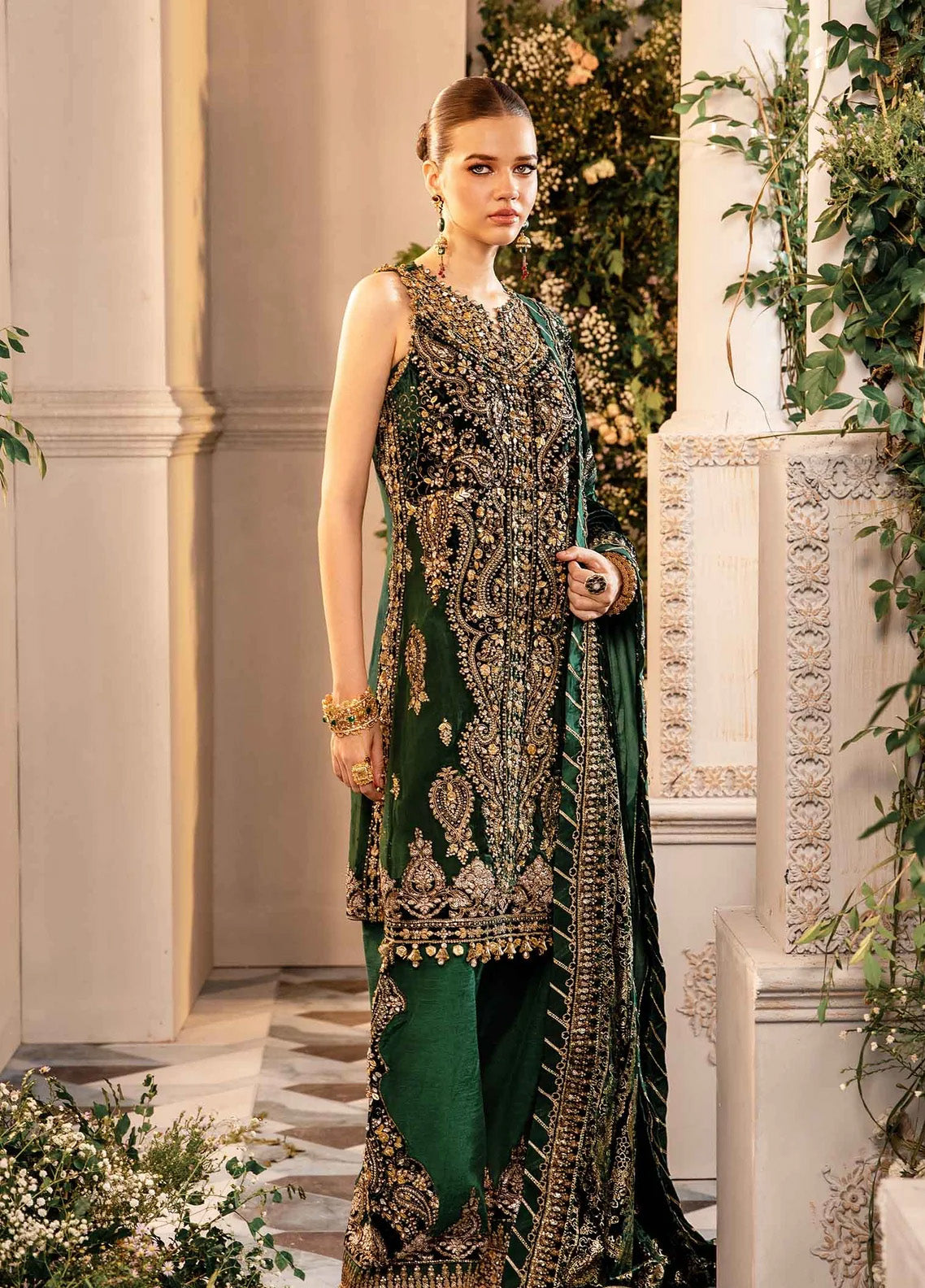 Mbroidered By Maria B Embroidered Velvet 3 Piece Unstitched Suit MB24MW D-04 Mbroidered By Maria B Embroidered Velvet 3 Piece Unstitched Suit MB24MW D-04