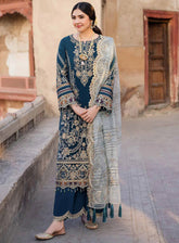 Meeras By Imrozia Embroidered Organza 3 Piece Unstitched Suit IM25MLE D-I-223 NEELAM
