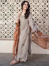 Meeras By Imrozia Embroidered Organza 3 Piece Unstitched Suit IM25MLE D-I-227 MISR