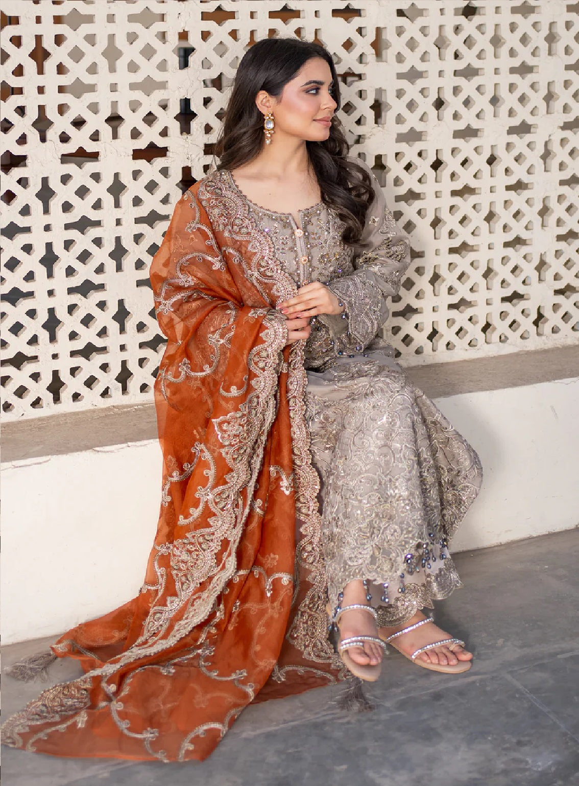 Meeras By Imrozia Embroidered Organza 3 Piece Unstitched Suit IM25MLE D-I-227 MISR Meeras By Imrozia Embroidered Organza 3 Piece Unstitched Suit IM25MLE D-I-227 MISR