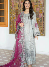 Meeras By Imrozia Embroidered Organza 3 Piece Unstitched Suit IM25MLE D-I-228 ZAREEN