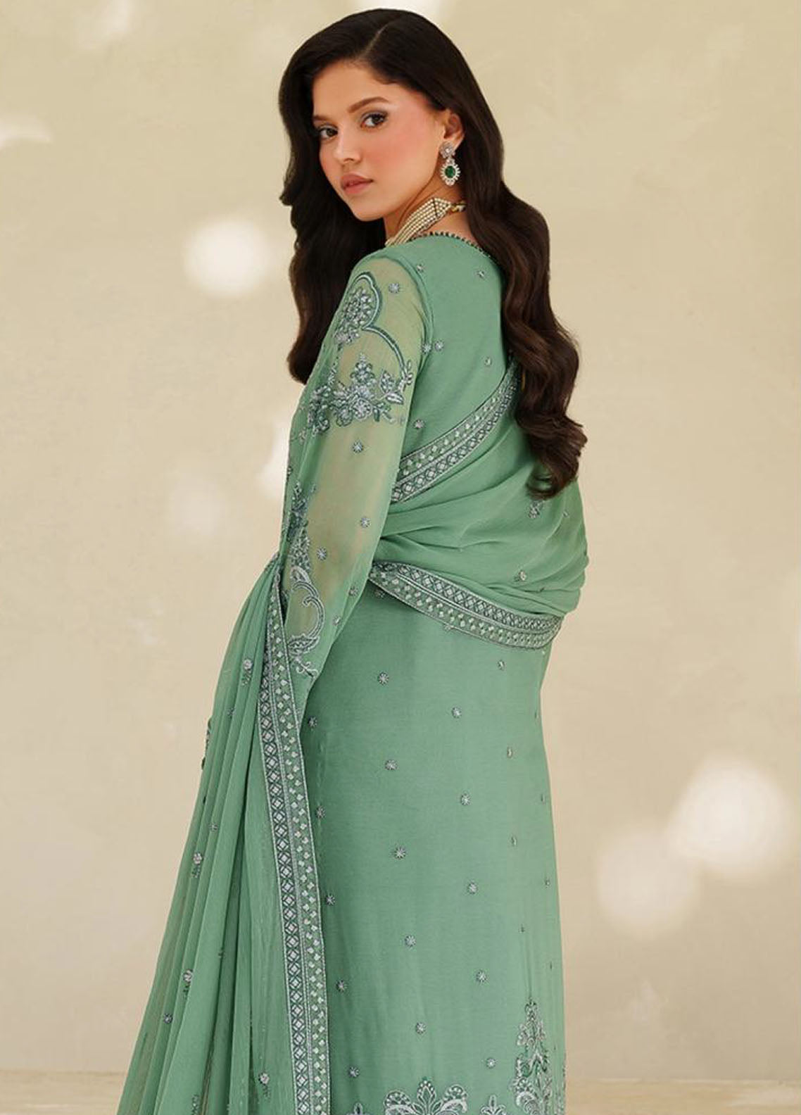 Meesa By Zarif Luxur Formals Embroidered Chiffon 3 Piece Unstitched Suit ZF25MLF D-08 JIROON Meesa By Zarif Luxur Formals Embroidered Chiffon 3 Piece Unstitched Suit ZF25MLF D-08 JIROON