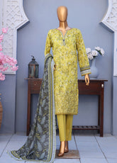 Mehak By HZ Textiles Embroidered Cross Slub Lawn 3 Piece Unstitched Suit HZ25MCS D-MCE-3044