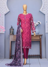 Mehak By HZ Textiles Embroidered Cross Slub Lawn 3 Piece Unstitched Suit HZ25MCS D-MCE-3051