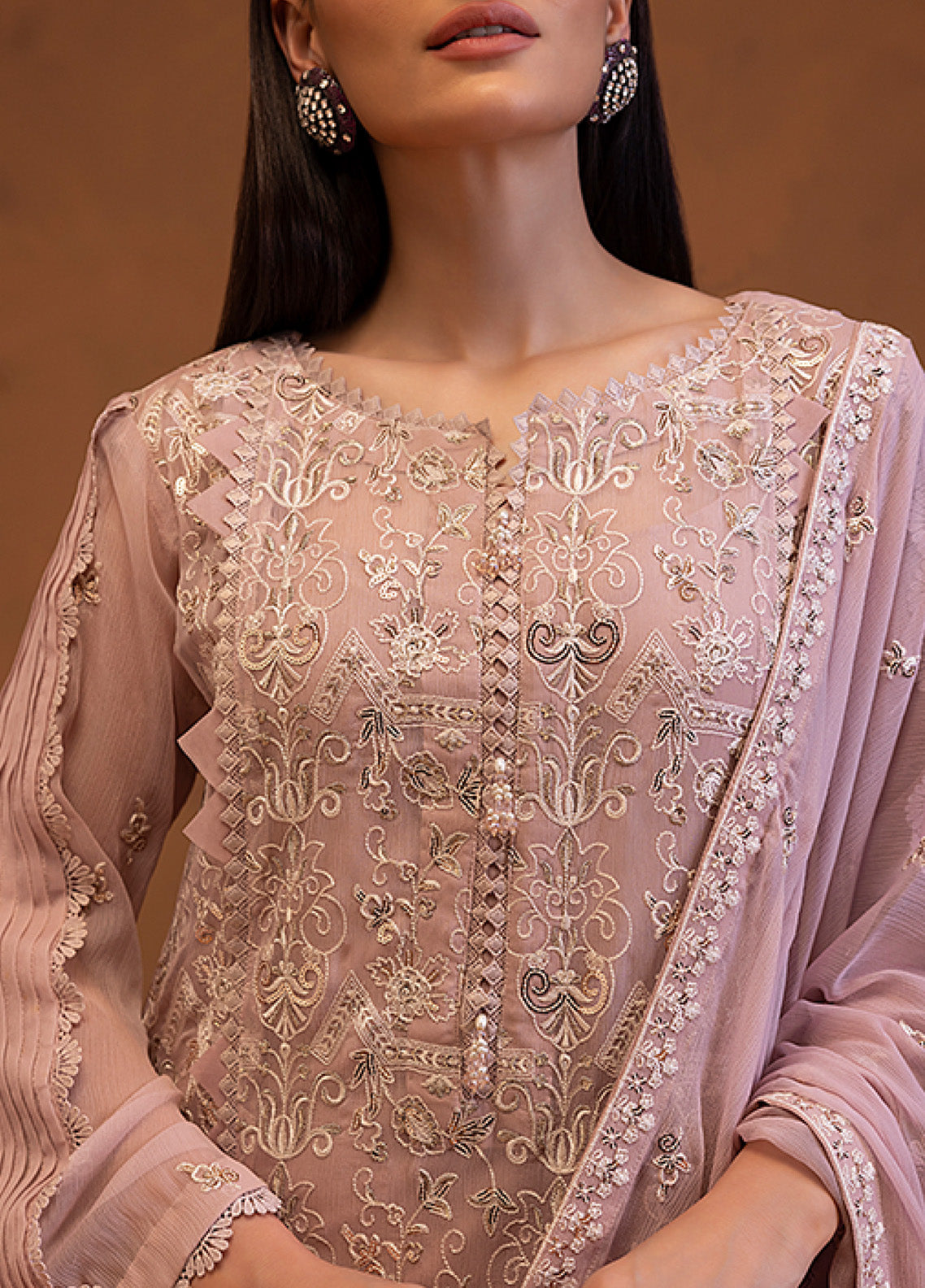 Mehar By Shamooz Embroidered Chiffon 3 Piece Unstitched Suit SZ24F BAHAR SU-119 Mehar By Shamooz Embroidered Chiffon 3 Piece Unstitched Suit SZ24F BAHAR SU-119