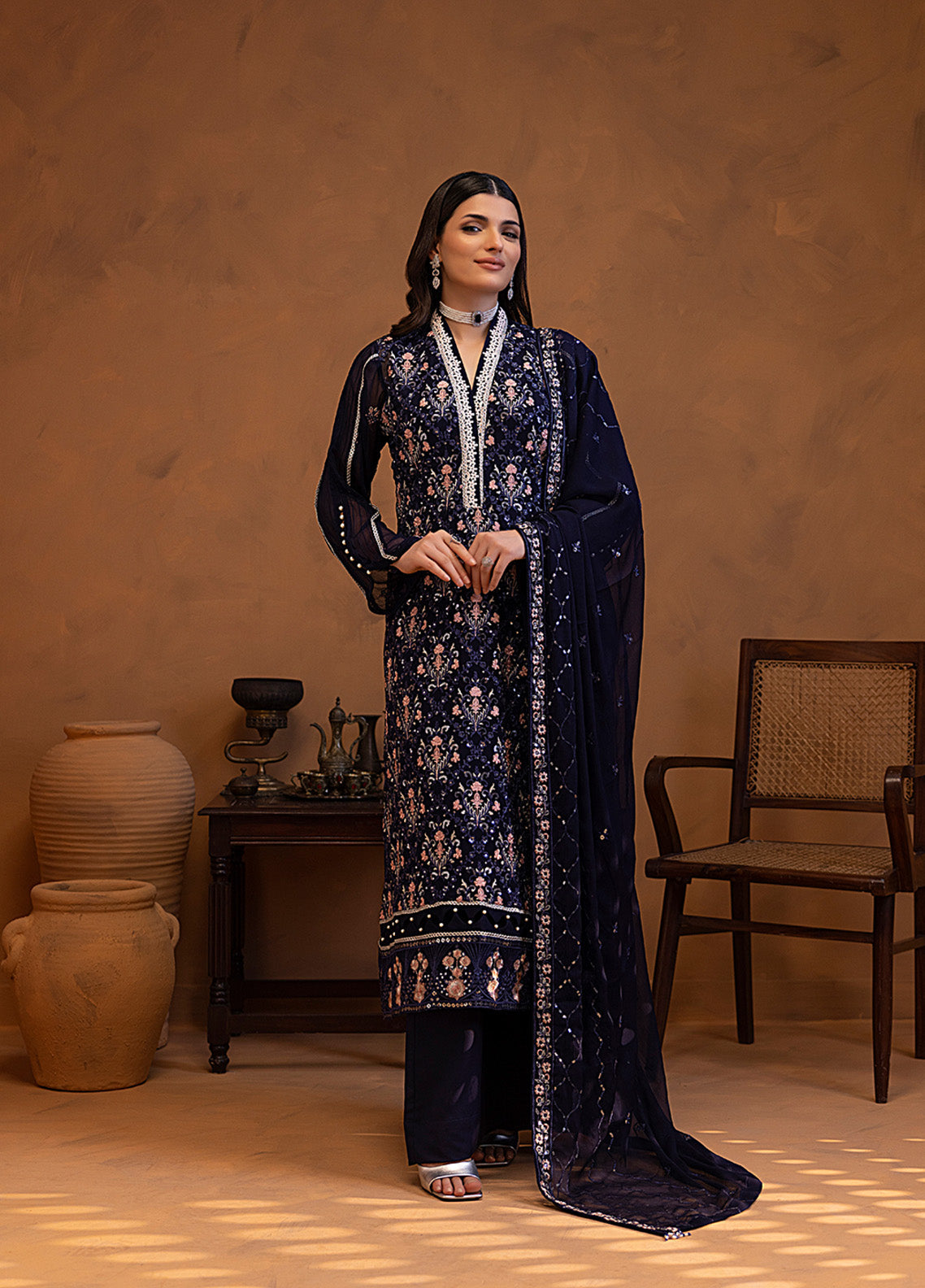 Mehar By Shamooz Embroidered Chiffon 3 Piece Unstitched Suit SZ24F SUMBUL SU-116 Mehar By Shamooz Embroidered Chiffon 3 Piece Unstitched Suit SZ24F SUMBUL SU-116