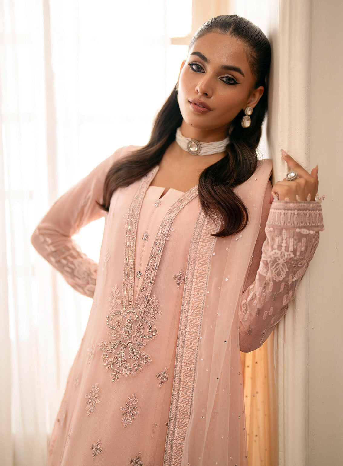 Meharbano By Kuch Khas Embroidered Chiffon 3 Piece Unstitched Suit FL24MV16 K-1602 SIARA Meharbano By Kuch Khas Embroidered Chiffon 3 Piece Unstitched Suit FL24MV16 K-1602 SIARA