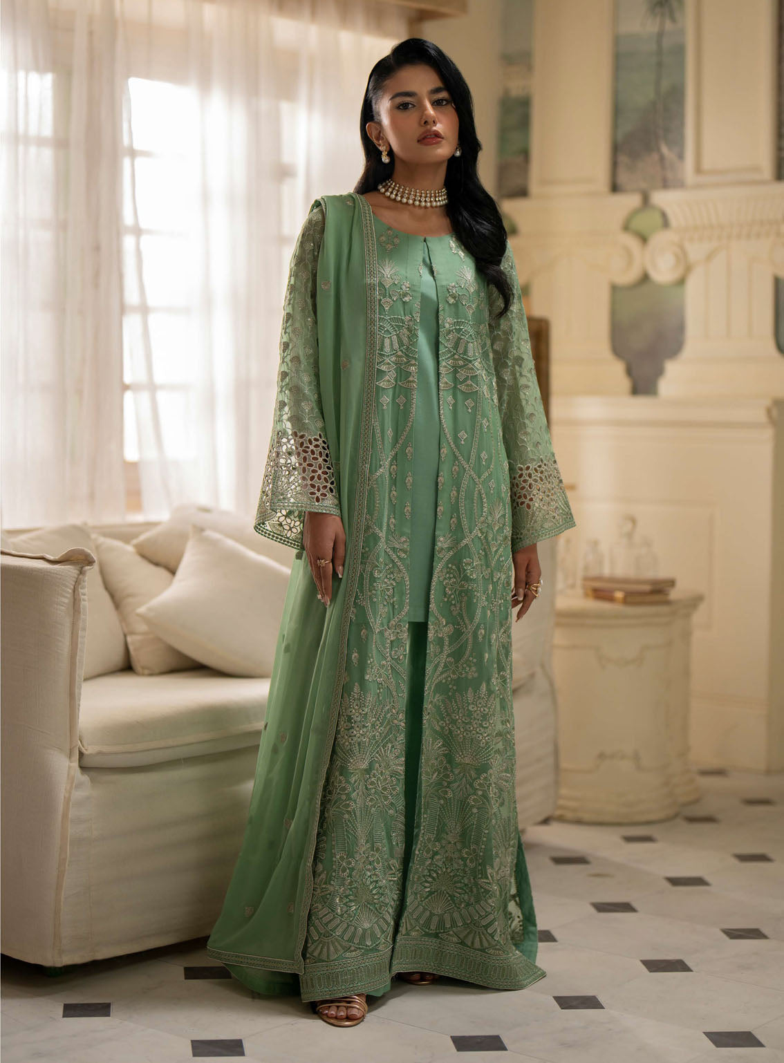 Meharbano By Kuch Khas Embroidered Chiffon 3 Piece Unstitched Suit FL24MV16 K-1603 LUCIA Meharbano By Kuch Khas Embroidered Chiffon 3 Piece Unstitched Suit FL24MV16 K-1603 LUCIA