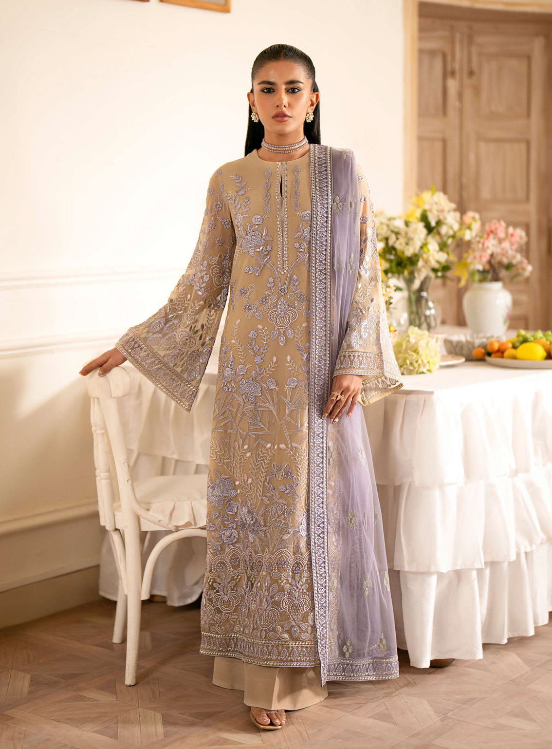 Meharbano By Kuch Khas Embroidered Chiffon 3 Piece Unstitched Suit FL24MV16 K-1606 ILANA Meharbano By Kuch Khas Embroidered Chiffon 3 Piece Unstitched Suit FL24MV16 K-1606 ILANA