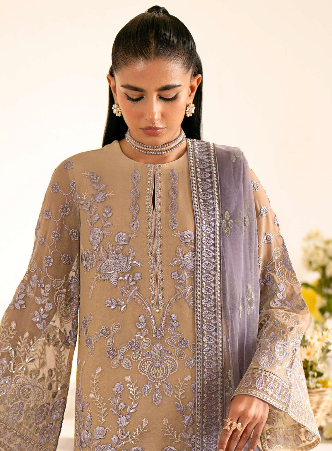 Meharbano By Kuch Khas Embroidered Chiffon 3 Piece Unstitched Suit FL24MV16 K-1606 ILANA Meharbano By Kuch Khas Embroidered Chiffon 3 Piece Unstitched Suit FL24MV16 K-1606 ILANA