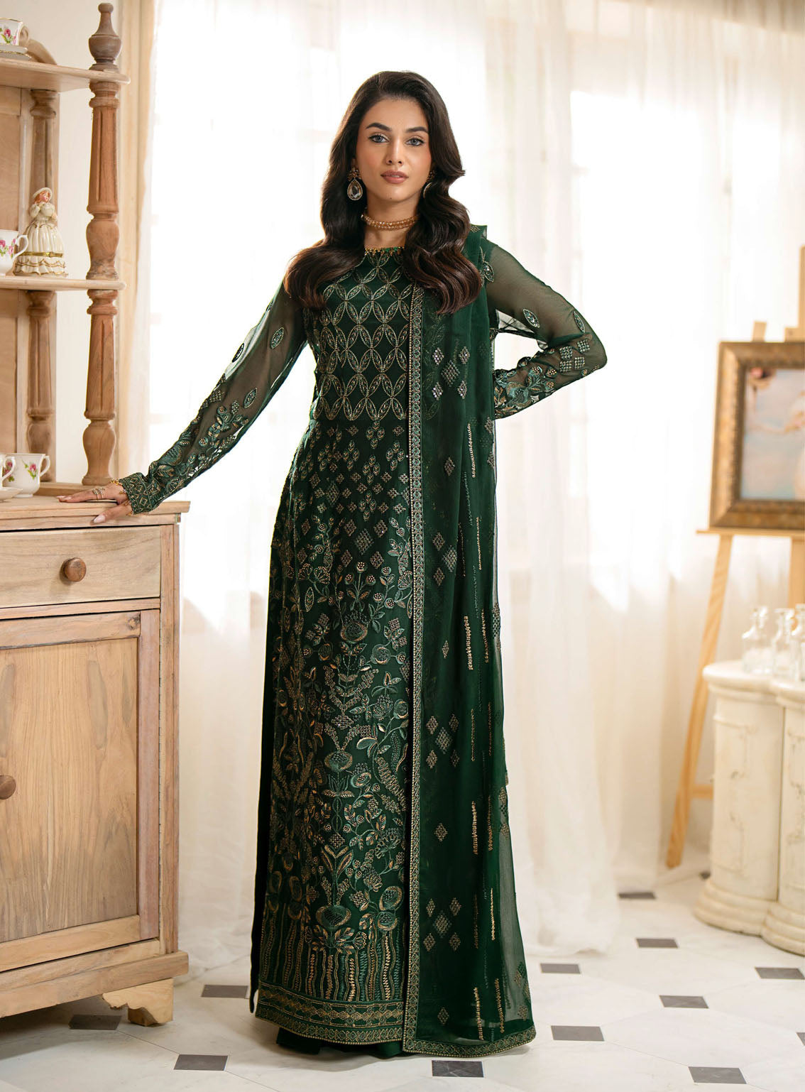 Meharbano By Kuch Khas Embroidered Chiffon 3 Piece Unstitched Suit FL24MV16 K-1607 EVRIN Meharbano By Kuch Khas Embroidered Chiffon 3 Piece Unstitched Suit FL24MV16 K-1607 EVRIN