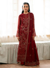 Meharbano By Kuch Khas Embroidered Chiffon 3 Piece Unstitched Suit FL24MV16 K-1608 VELLA