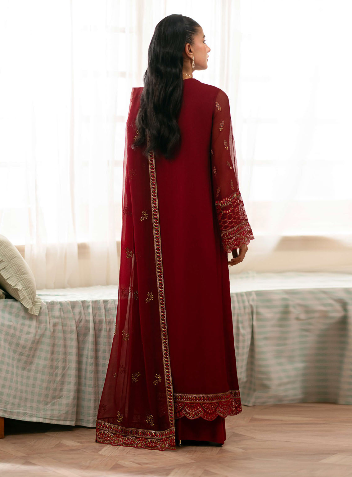 Meharbano By Kuch Khas Embroidered Chiffon 3 Piece Unstitched Suit FL24MV16 K-1608 VELLA Meharbano By Kuch Khas Embroidered Chiffon 3 Piece Unstitched Suit FL24MV16 K-1608 VELLA