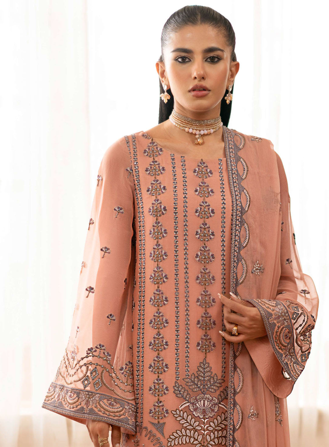 Meharbano By Kuch Khas Embroidered Chiffon 3 Piece Unstitched Suit FL24MV16 K-1610 ALMA Meharbano By Kuch Khas Embroidered Chiffon 3 Piece Unstitched Suit FL24MV16 K-1610 ALMA