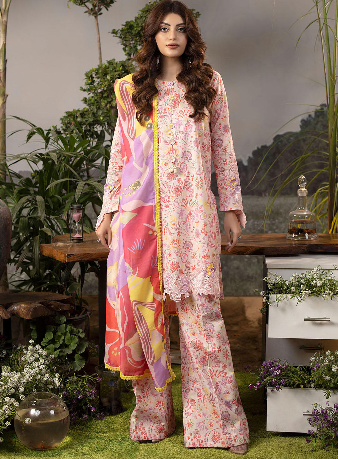Mehr By Sahane Embroidered Lawn 3 Piece Unstitched Suit SNE24M CT-9005 GLORIOUS BLOOM Mehr By Sahane Embroidered Lawn 3 Piece Unstitched Suit SNE24M CT-9005 GLORIOUS BLOOM