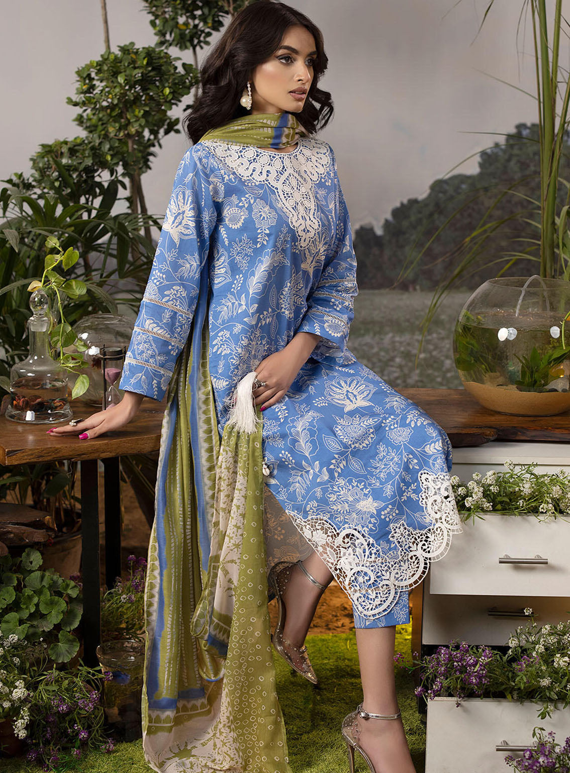 Mehr By Sahane Embroidered Lawn 3 Piece Unstitched Suit SNE24M CT-9007 AZURE ZEST Mehr By Sahane Embroidered Lawn 3 Piece Unstitched Suit SNE24M CT-9007 AZURE ZEST