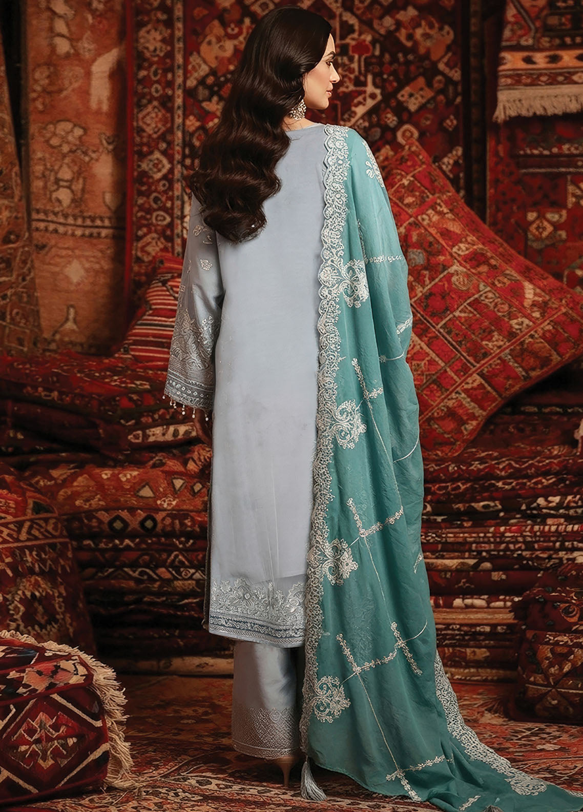 Mehr-E-Mah By Imrozia Premium Embroidered Chiffon 3 Piece Unstitched Suit IM25MMFI D-I-243 ELIF-E-NOOR Mehr-E-Mah By Imrozia Premium Embroidered Chiffon 3 Piece Unstitched Suit IM25MMFI D-I-243 ELIF-E-NOOR