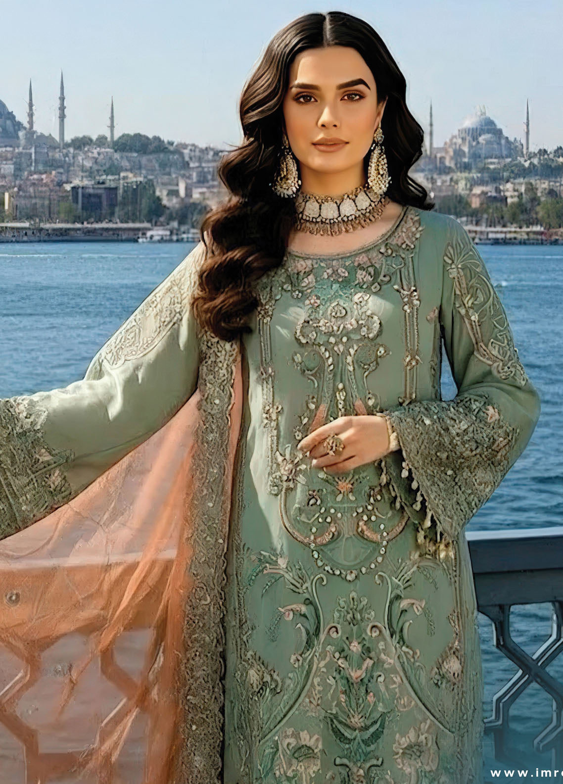 Mehr-E-Mah By Imrozia Premium Embroidered Chiffon 3 Piece Unstitched Suit IM25MMFI D-I-245 DILARA SULTAN Mehr-E-Mah By Imrozia Premium Embroidered Chiffon 3 Piece Unstitched Suit IM25MMFI D-I-245 DILARA SULTAN