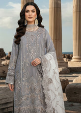 Mehr-E-Mah By Imrozia Premium Embroidered Chiffon 3 Piece Unstitched Suit IM25MMFI D-I-246 LALEZAR