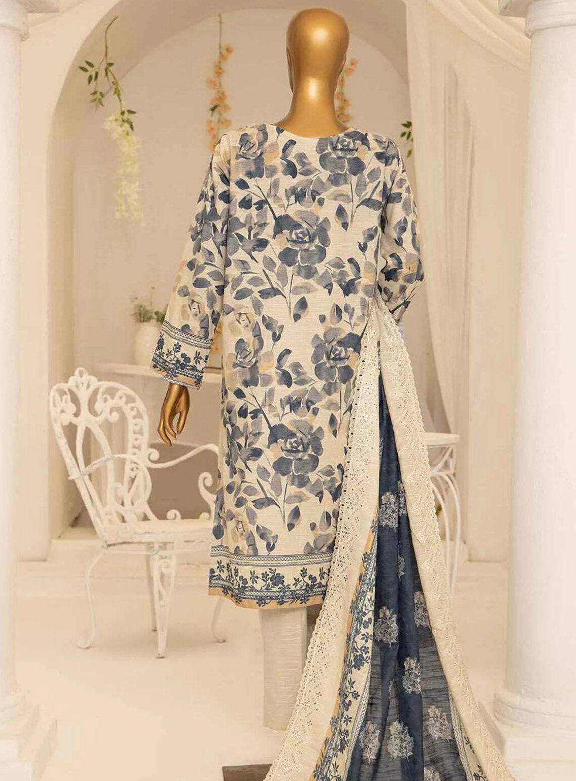 Meraki By HZ Textile Embroidered Khaddar 3 Piece Unstitched Suit HZ24M D-MKE-09 Meraki By HZ Textile Embroidered Khaddar 3 Piece Unstitched Suit HZ24M D-MKE-09
