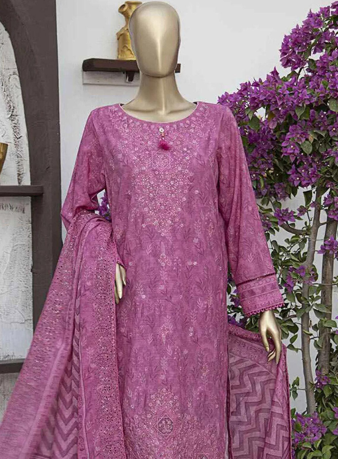 Meraki By HZ Textile Embroidered Khaddar 3 Piece Unstitched Suit HZ24M D-MKE-34 Meraki By HZ Textile Embroidered Khaddar 3 Piece Unstitched Suit HZ24M D-MKE-34