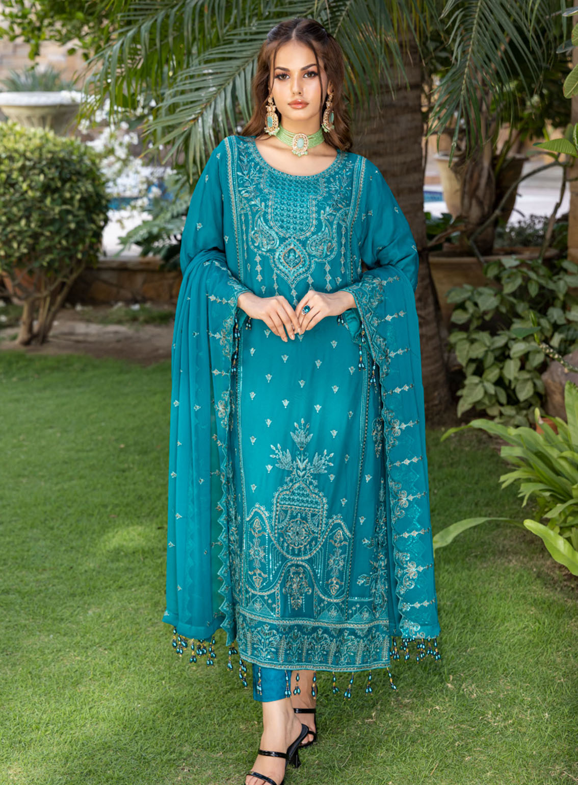 Minimal By Schick Fancy Embroidered Luxury Chiffon 3 Piece Semi Stitched Suit SDH24M FELC-01 Minimal By Schick Fancy Embroidered Luxury Chiffon 3 Piece Semi Stitched Suit SDH24M FELC-01