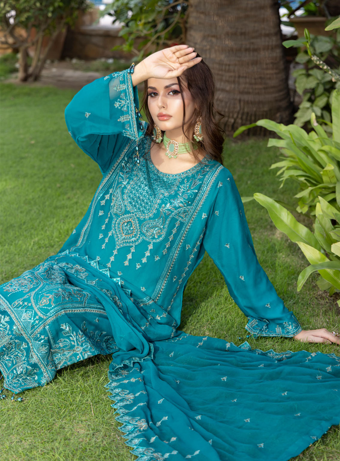 Minimal By Schick Fancy Embroidered Luxury Chiffon 3 Piece Semi Stitched Suit SDH24M FELC-01 Minimal By Schick Fancy Embroidered Luxury Chiffon 3 Piece Semi Stitched Suit SDH24M FELC-01
