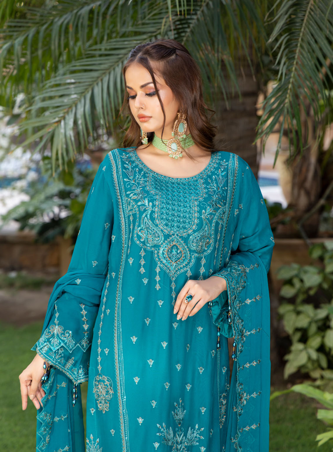 Minimal By Schick Fancy Embroidered Luxury Chiffon 3 Piece Semi Stitched Suit SDH24M FELC-01 Minimal By Schick Fancy Embroidered Luxury Chiffon 3 Piece Semi Stitched Suit SDH24M FELC-01
