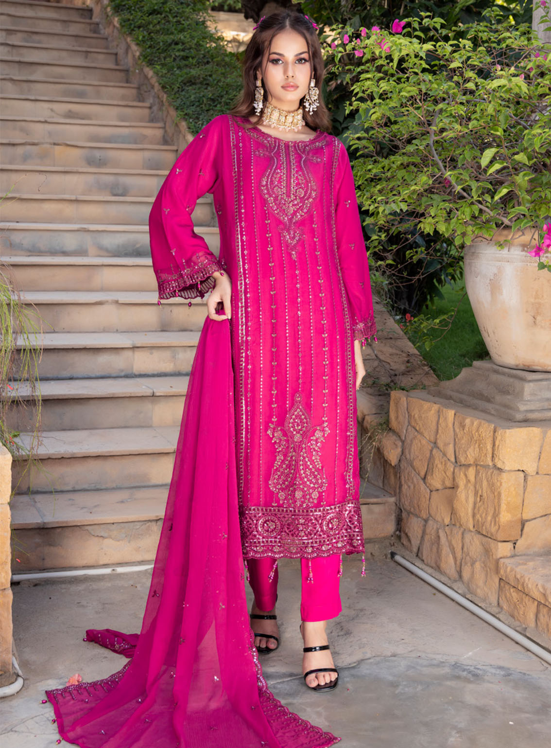 Minimal By Schick Fancy Embroidered Luxury Chiffon 3 Piece Semi Stitched Suit SDH24M FELC-02 Minimal By Schick Fancy Embroidered Luxury Chiffon 3 Piece Semi Stitched Suit SDH24M FELC-02