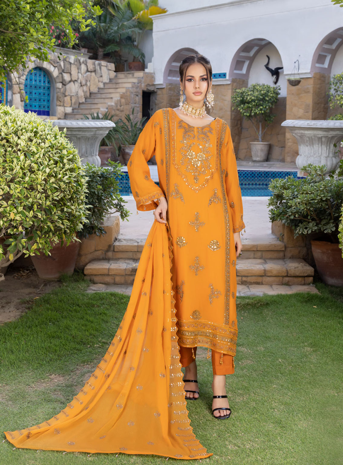 Minimal By Schick Fancy Embroidered Luxury Chiffon 3 Piece Semi Stitched Suit SDH24M FELC-04 Minimal By Schick Fancy Embroidered Luxury Chiffon 3 Piece Semi Stitched Suit SDH24M FELC-04