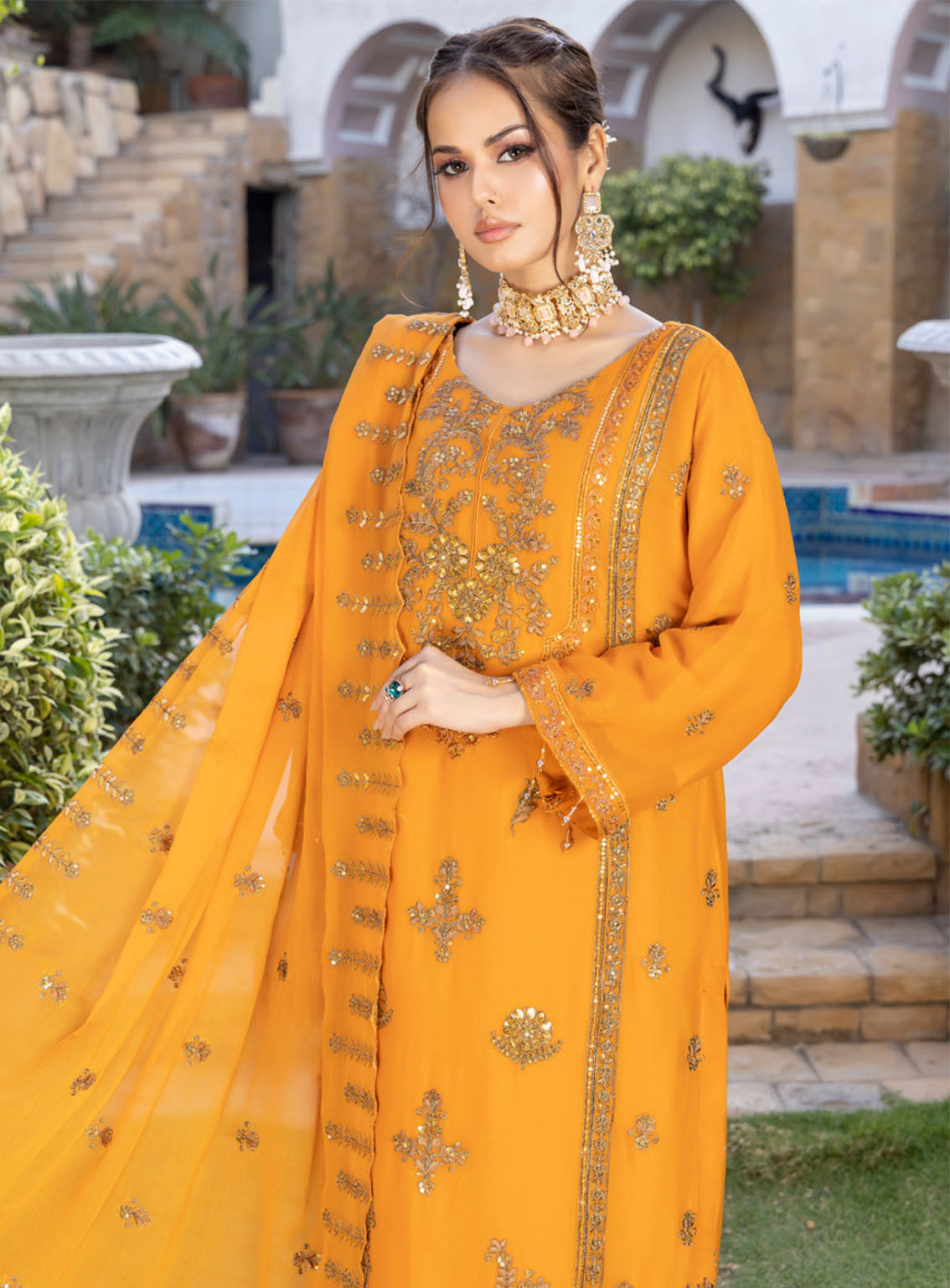 Minimal By Schick Fancy Embroidered Luxury Chiffon 3 Piece Semi Stitched Suit SDH24M FELC-04 Minimal By Schick Fancy Embroidered Luxury Chiffon 3 Piece Semi Stitched Suit SDH24M FELC-04
