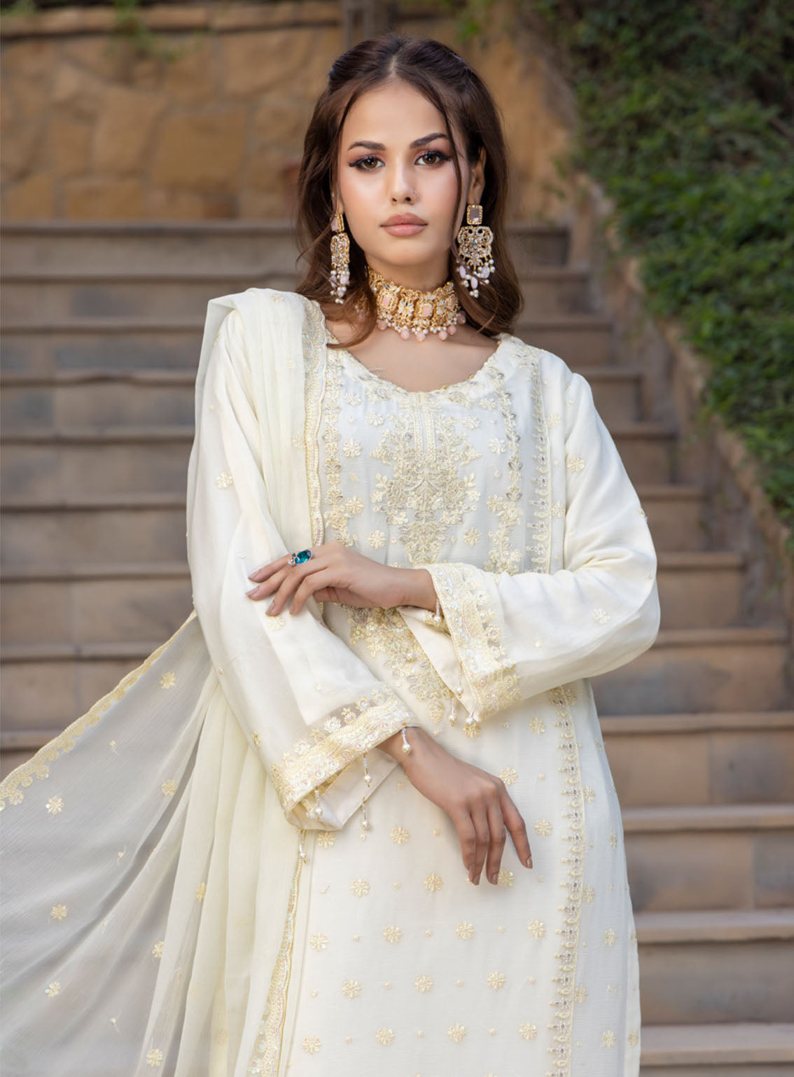 Minimal By Schick Fancy Embroidered Luxury Chiffon 3 Piece Semi Stitched Suit SDH24M FELC-05 Minimal By Schick Fancy Embroidered Luxury Chiffon 3 Piece Semi Stitched Suit SDH24M FELC-05