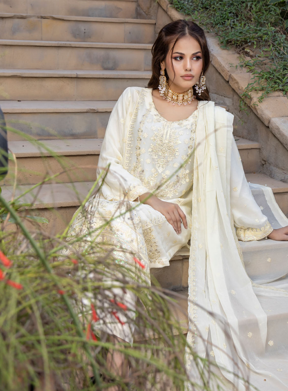 Minimal By Schick Fancy Embroidered Luxury Chiffon 3 Piece Semi Stitched Suit SDH24M FELC-05 Minimal By Schick Fancy Embroidered Luxury Chiffon 3 Piece Semi Stitched Suit SDH24M FELC-05