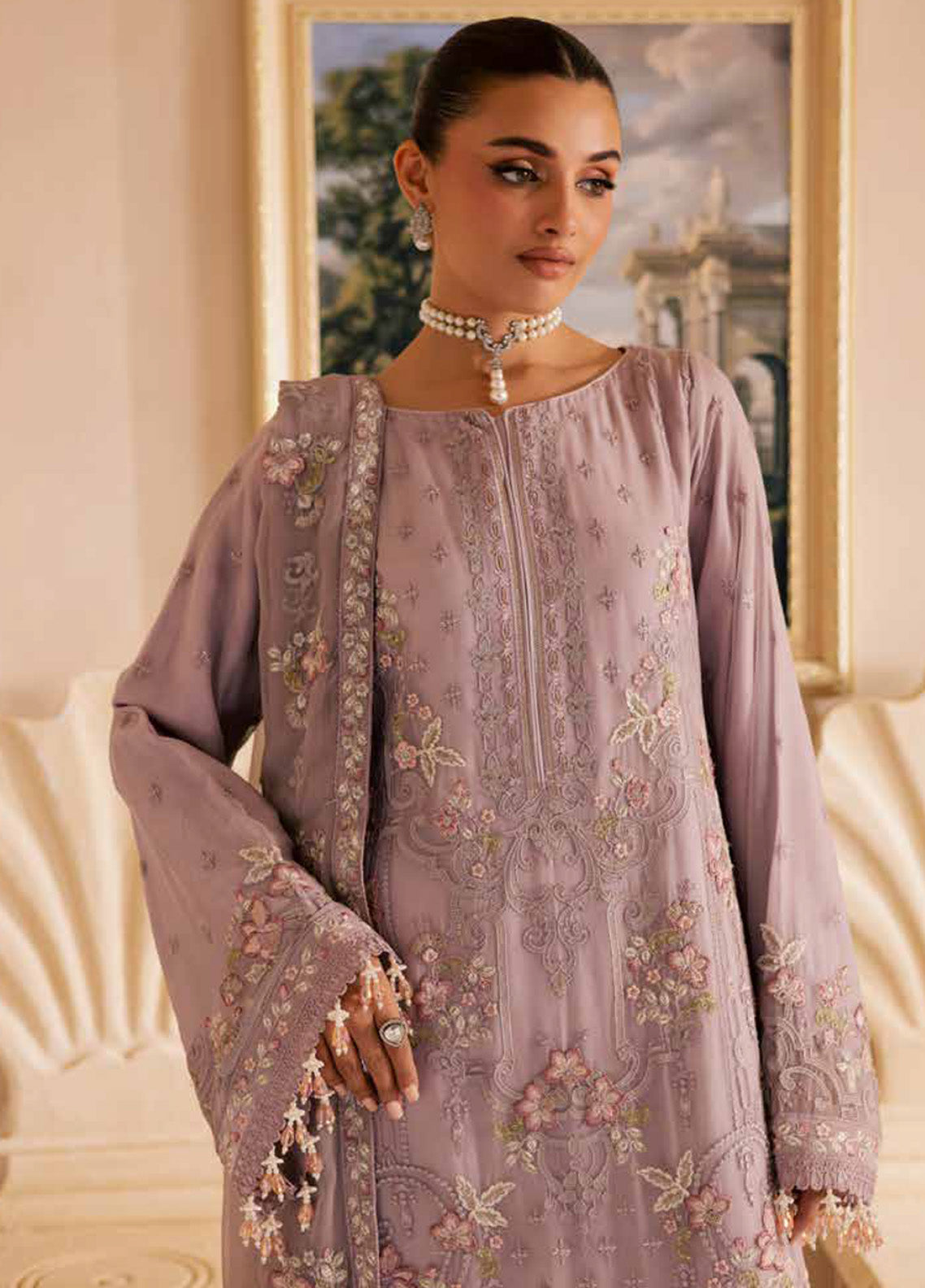 Miraal By Emaan Adeel Embroidered Chiffon 3 Piece Unstitched Suit EA25MLC D-ELNAZ Miraal By Emaan Adeel Embroidered Chiffon 3 Piece Unstitched Suit EA25MLC D-ELNAZ
