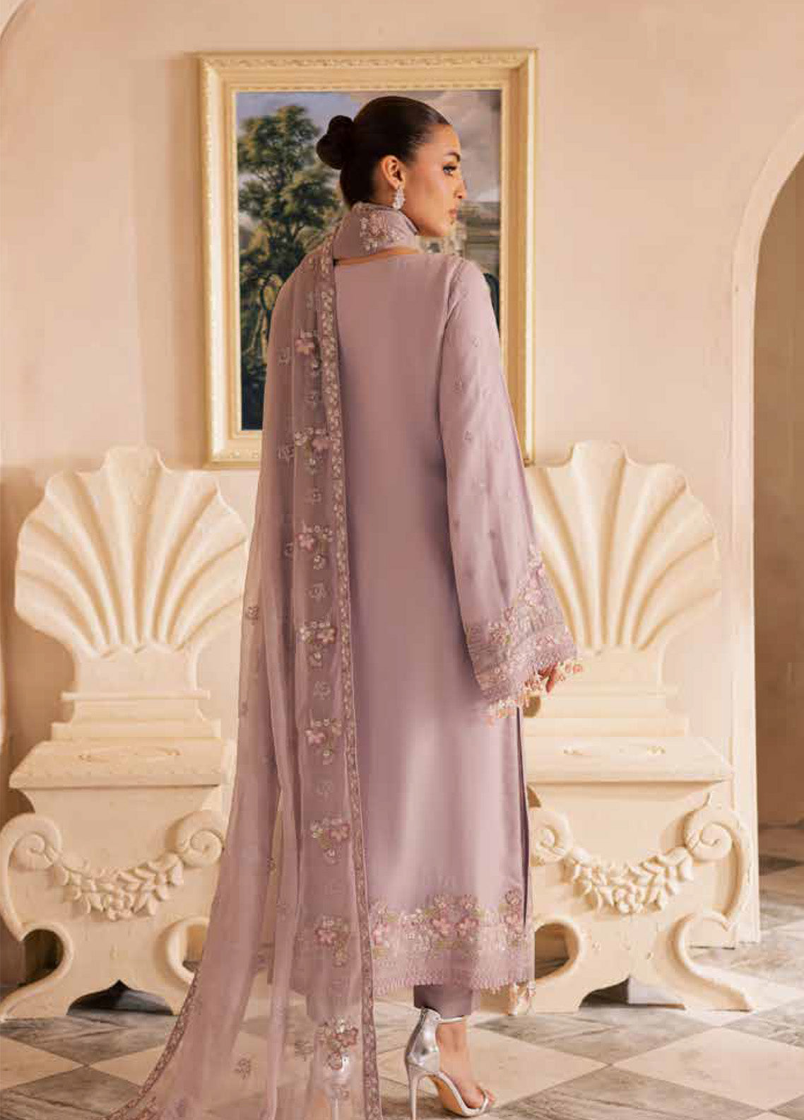 Miraal By Emaan Adeel Embroidered Chiffon 3 Piece Unstitched Suit EA25MLC D-ELNAZ Miraal By Emaan Adeel Embroidered Chiffon 3 Piece Unstitched Suit EA25MLC D-ELNAZ