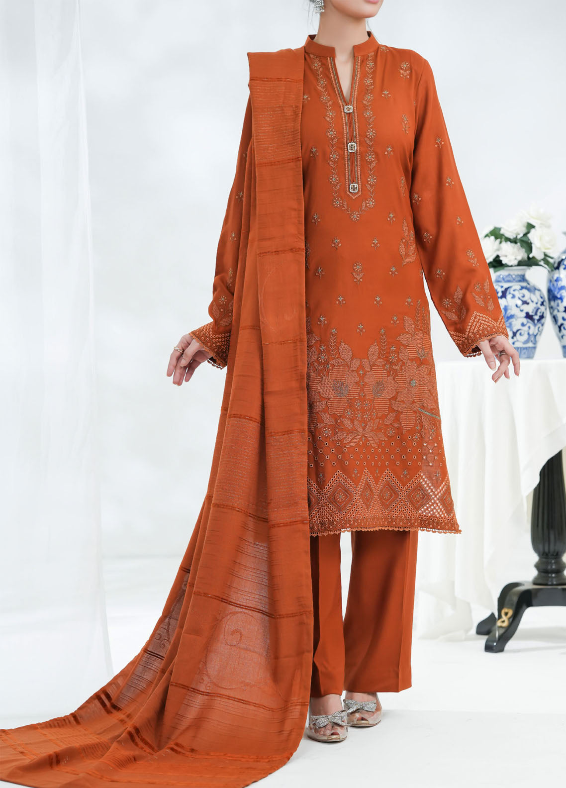 Miraas By VS Textile Embroidered Dhanak 3 Piece Unstitched Suit VS25MDWS D-45 Miraas By VS Textile Embroidered Dhanak 3 Piece Unstitched Suit VS25MDWS D-45