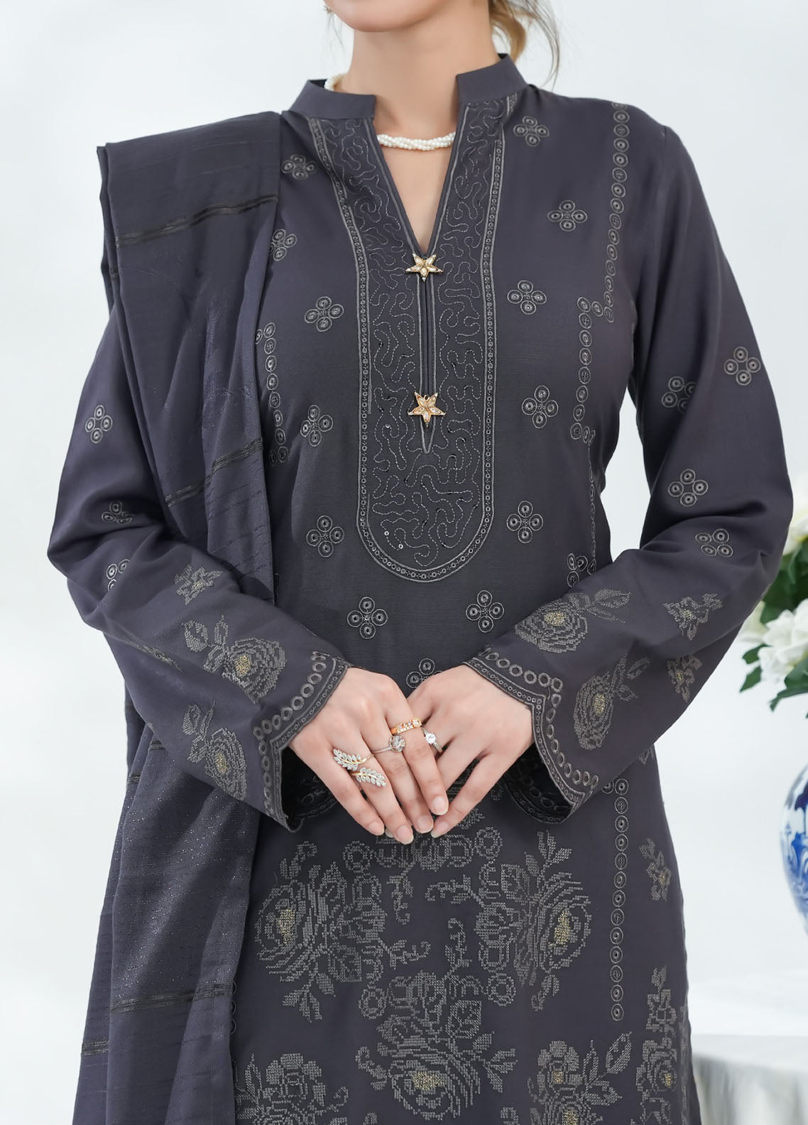 Miraas By VS Textile Embroidered Dhanak 3 Piece Unstitched Suit VS25MDWS D-46 Miraas By VS Textile Embroidered Dhanak 3 Piece Unstitched Suit VS25MDWS D-46