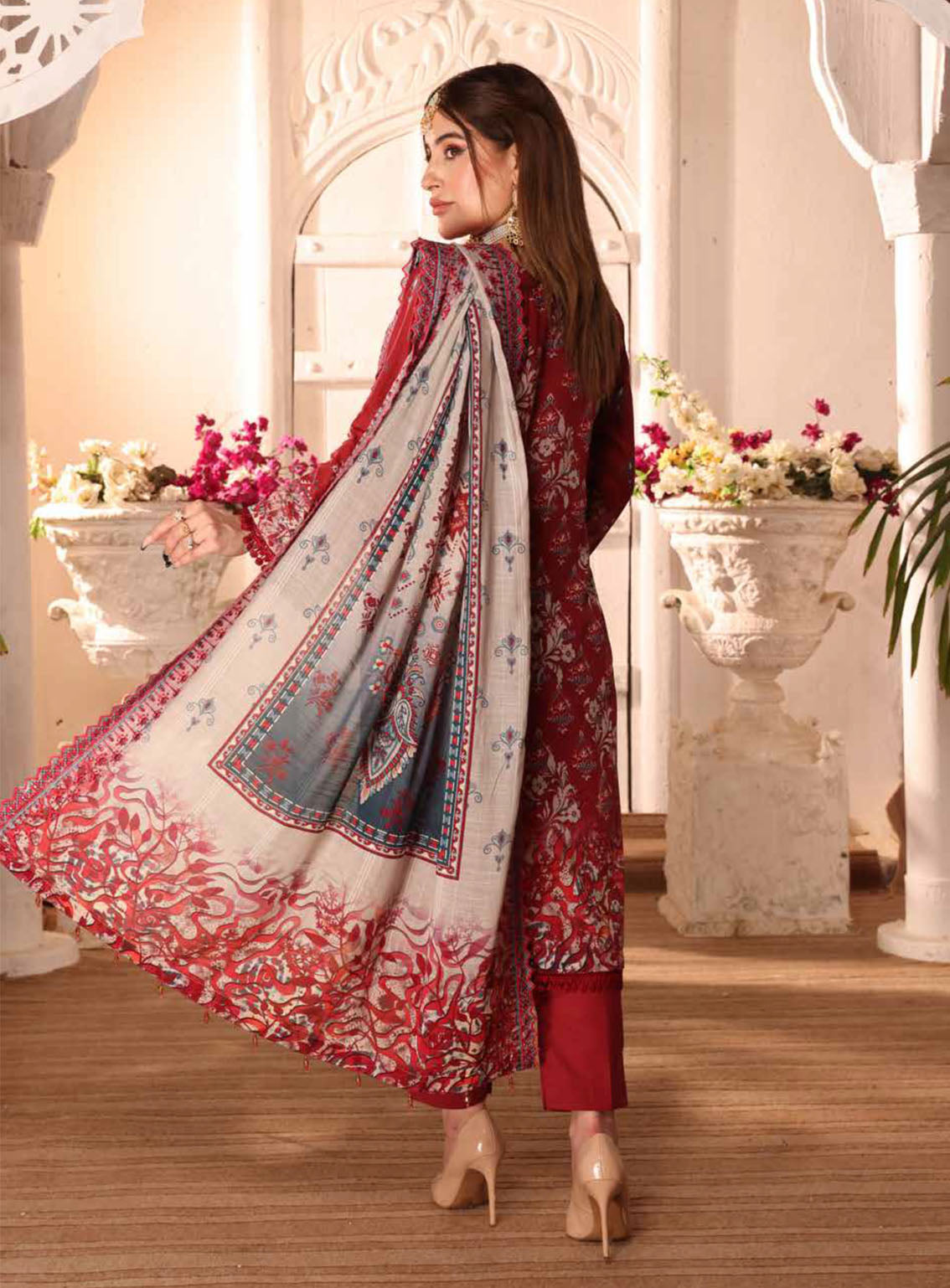 Mishaal By Schick Embroidered Lawn 3 Piece Unstitched Suit SDH24MEL D-02 Mishaal By Schick Embroidered Lawn 3 Piece Unstitched Suit SDH24MEL D-02